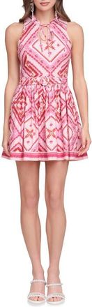 Avec Les Filles Print Sleeveless Minidress in Lobster Pearl at Nordstrom, Size 10