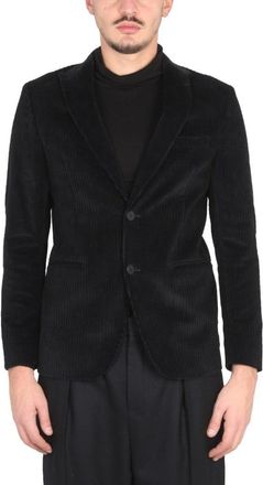 Tonello Single-Breasted Black Velvet Jacket