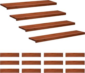 vidaXL Alfombras Para Escalones 16 Uds. 110 X 25 X 2 Cm Marr&oacute;n Vidaxl