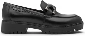 Tamaris Womens Black Leather Loafer Comfort Shoes - 24740-47