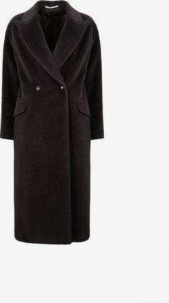 Tagliatore Flauschiger zweireihiger Alpaka- und Wollmantel Linden