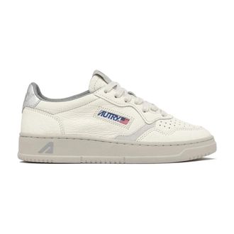Autry Vintage-inspired Leather Sneaker in Silver/White - female - Autry - Sneakers - White - 5 UK - Shoes