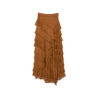 Mes Demoiselles... Maxi Skirts, female, Brown, Size: 2XS Gonna Arricciata