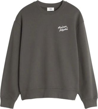 Maison Kitsun&eacute; Sudadera de Confort con Escritura a Mano - Sweatshirts & Hoodies - Hombre - Gris - XL