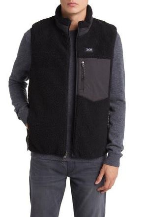 TAION Reversible High Pile Fleece & 800 Fill Power Down Quilted Vest in Blackblack at Nordstrom Rack, Size X-Large