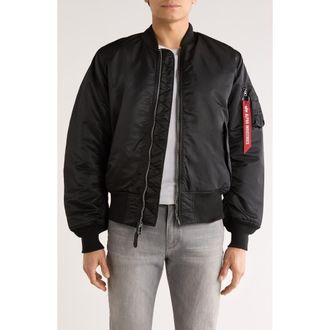 Alpha Industries MA-1 Reversible Bomber Jacket in Black/gunmetal at Nordstrom, Size X-Large