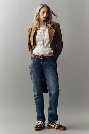 EB Denim Low-Rise Straight-Leg Jeans