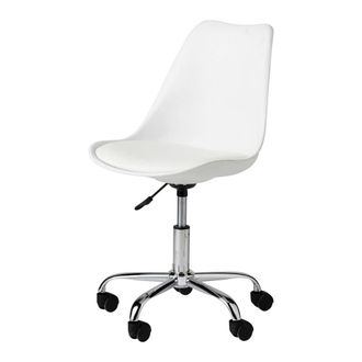 Maisons du monde Silla de escritorio con ruedas blanca