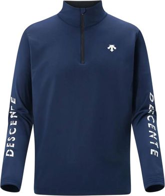 Descente T-shirt con mezza zip - Blu