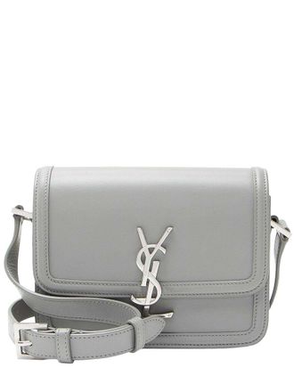 Saint Laurent Grey Calfskin Small Solferino Shoulder Bag (Authentic Pre-Loved)