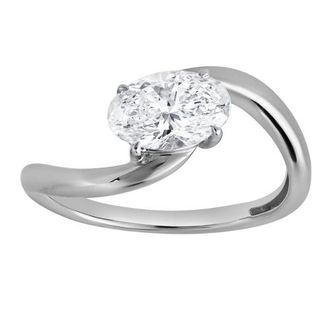 LuvMyJewelry Lilian 1 Ct Oval Lab Grown Diamond Engagement Ring in 14K White Gold at Nordstrom, Size 7