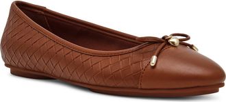 Anne Klein Luci Cap Toe Ballet Flat in Cognac at Nordstrom, Size 9.5