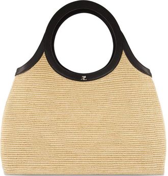 Courr&egrave;ges Trapezoidal Handbag with Circular Cut-out Handles