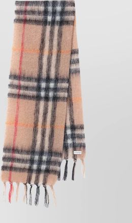 Burberry checked scarf fringed edges