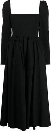Reformation Elly square-neck midi dress - women - Spandex/Elastane/Organic Cotton - 0 - Black