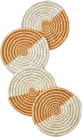 Indego Africa Akeza Coasters in White - Set of 4 in White And Natural at Nordstrom