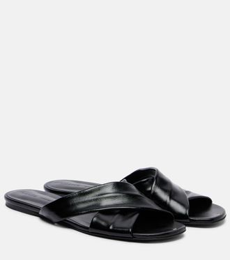 Khaite Liria leather slides