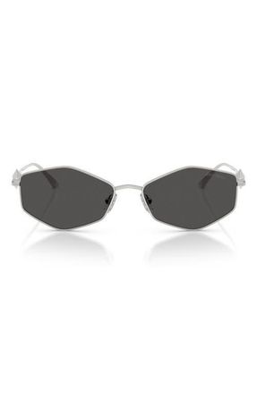 Jimmy Choo London Zoey 55mm Geometric Sunglasses in Silver /Dark Grey at Nordstrom