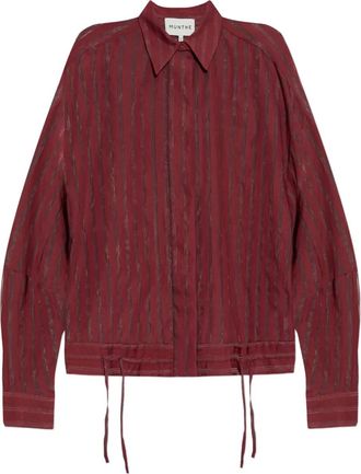 Munthe Camicia Loasta a righe con coulisse - Rosso