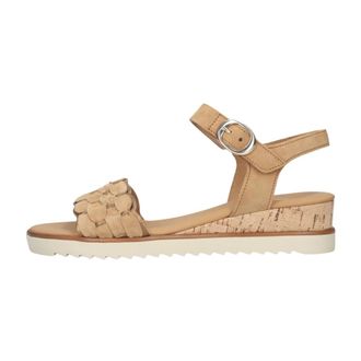 Gabor Sandalen 758 - Dames - Schoenen - Beige - Maat: 39 EU Leer