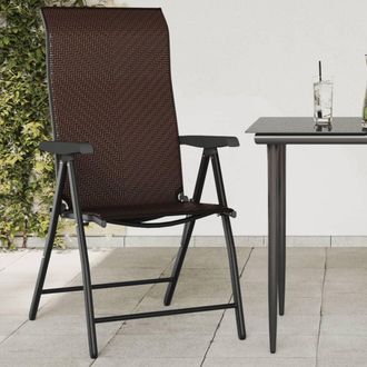 vidaXL Vidaxl - Sillas De Jard&iacute;n Plegables 8 Unidades Rat&aacute;n Sint&eacute;tico Marr&oacute;n