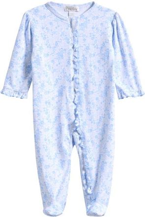 Kissy Kissy Pima Cotton Zip Footie in Light Blue at Nordstrom, Size Newborn