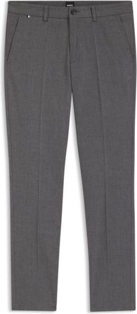 BOSS Slim-fit trousers in stretch-cotton dobby