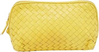 Bottega Veneta Pre-owned Leather pouches - Dames - Vintage Clutch - Geel - ONE Size - Vintage