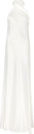 Galvan Pandora Bridal Halterneck Satin Gown - Off White - 38 (UK10 / S)
