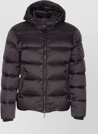 Moorer quilted hooded jacket with removable hood