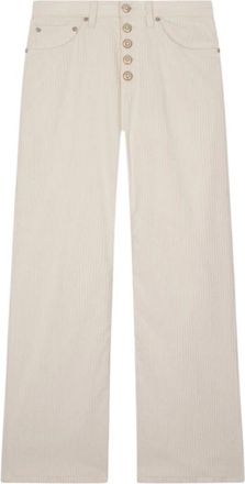 Dondup Jacklyn Broeken - Dames - Wijde Broeken - Beige - W27 - Katoen - Broeken