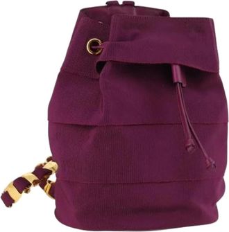 Ferragamo Pre-owned Canvas Rugzak - Dames - Vintage Rugzakken - Paars - ONE Size - Vintage
