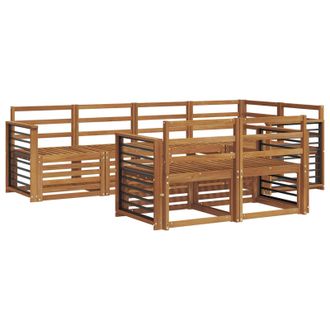 vidaXL Juegos De Sof&aacute;s 7 Pcs Natural Madera De Acacia S&oacute;lida Vidaxl