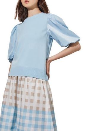 Ming Wang Puff Sleeve Tunic Sweater in Haze at Nordstrom Rack, Size X-Large