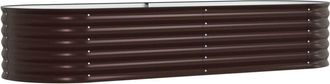 vidaXL Garden Raised Bed Brown 240 x 80 x 44 cm Steel Vidaxl