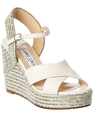 Jimmy Choo London Dellena 100 Leather Wedge Sandal