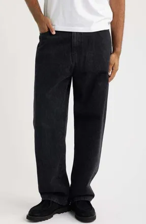 Carhartt Work in Progress Landon Snakeskin Print Wide Leg Jeans in Snake Camo/black (Heavy Stone at Nordstrom, Size 34