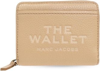 Marc Jacobs Mini Compacte Lederen Portemonnee - Dames - Portefeuilles - Beige - ONE Size - Accessoires