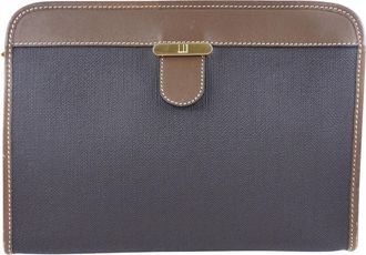 Dunhill Brown Canvas Clutch Bag (Pre-Owned)