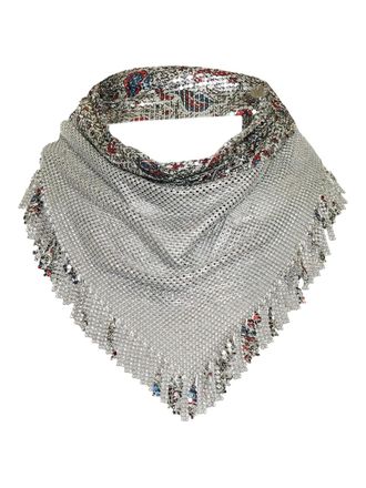 Paco Rabanne paisley-print chainmail necklace - women - Aluminium - One Size - Silver