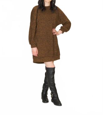 Papillon Heathered Sweater Knit Dress In Taupe
