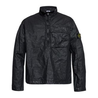 Stone Island Light Jackets, male, Blue, Size: 2XL Lightweight Jacket with Stand-up Collar