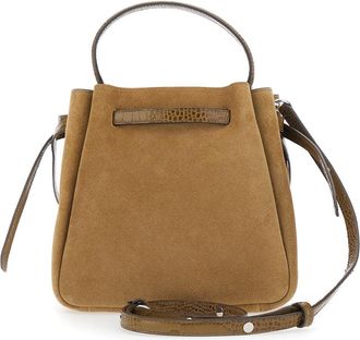 Tory Burch Womens Bucket Bag Romy Beige Leather Calf Handbags Hand