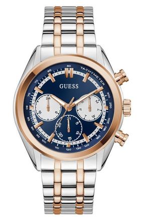 Guess Dawson Chronograph Bracelet Watch, 44mm in 2-Tone at Nordstrom