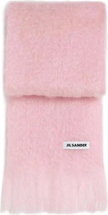 Jil Sander Accessoires, Dames, Roze, ONE Size, Wol, Brushed Knit Mohair Sjaal