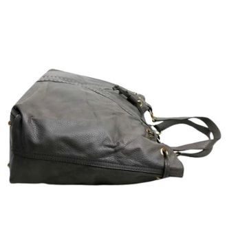 Saint Laurent Pre-owned Tote Bags, female, Gray, Size: ONE SIZE Pre-owned Leather Shoulder Bag