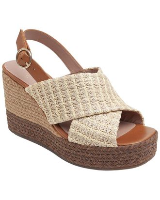 Linea Paolo Valery-L Woven & Leather Wedge Slingback Sandal