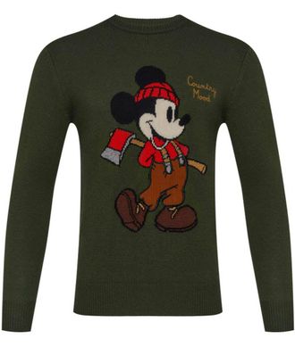 MC2 Saint Barth Topolino Print Sweatshirt in Fresh Green