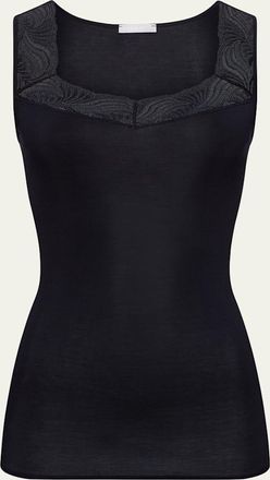 Hanro Cotton Delight Lace-Trim Tank Top