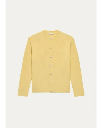 Helmut Lang Mens Wool Ribbed Crewneck Cardigan